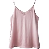 Wantschun Womens Silk Satin Camisole Cami Plain Strappy Vest Top T-Shirt Blouse Tank Shirt V-Neck Spaghetti Strap XS-4X