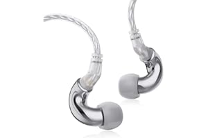 keephifi IEM BLON BL-Mini Zinc Alloy Cavity, 6mm Lightweight Diaphragm Earbuds with 2Pin Detachable Cable of HiFi Bass IEM Headphones for Music Sports and Videos (no mic, Silver)