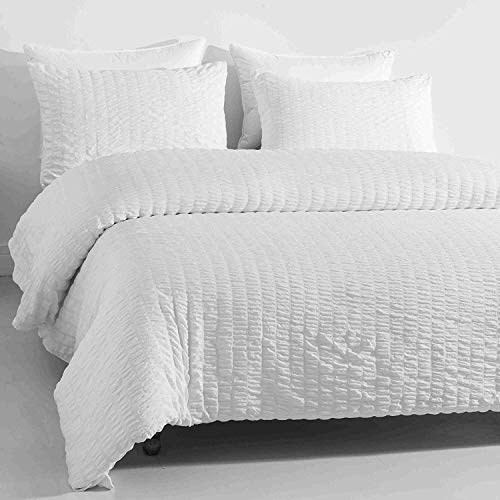 image for DuShow California King Duvet Cover White Set with Zipper Closure 3 Pie