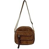 Aufona Cute Crossbody Bag Purse for Women, Corduroy Kawaii Shoulder Bag Aesthetic Small Wallet Bag