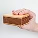 Bits and Pieces - The Mini Secret Gift Box Brainteaser Puzzle - Wooden Maple and Walnut Hinged Money Puzzle Box - Doug Engel Brainteaser Measures 3-1/4