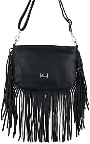 Concealed Carry Purse - The Jenna Rae Fringe Crossbody by Miss Conceal (Black)