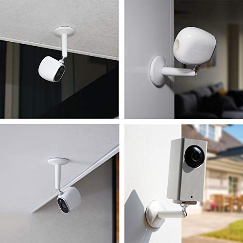 Arlo Mount Bracket, KIWISMART Rustproof Water Proof Security Wall Mount for Wyze Cam Pan, Oculus Sensor, Arlo Pro, Arlo Pro 2, HTC Vive Base Station, Netatmo and Other 1/4" Cameras (1 Pack, White)