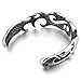 INBLUE Men's Stainless Steel Bracelet Bangle Cuff Silver Tone Hollow Openwork Tribal