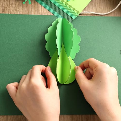 SallyFashion 27 Sheets Cardstock Paper for Craft, A4 Heavyweight Construction Paper Green Thick Craft Paper for Kids Art St. Patrick Decoration 250gsm