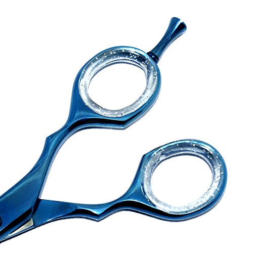 Macs Professional Barber Razors Edge Hair Cutting Shears Barber Scissors 5.5" Blue Titanium Macs-2038