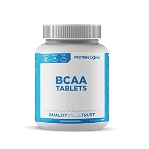 BCAA Tablets – Branch Chain Amino Acids Tabs – Leucine – Isoleucine – Valine – Sports Nutrition Supplement – Muscle Build + Strength – Pills + Repair – Improve Strength + Fitness – Protein Core (90)