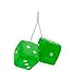 Zone Tech Hanging Green Dice for Car - Pair
