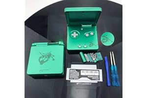 AOKADUTE Limited Edition Replacement Housing Shell for GBA SP Gameboy Advance SP Housing Case Cover Screws (Green Rayquaza)