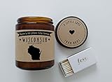 Wisconsin Scented Candle State Candle Homesick Gift No Place Like Home Thinking of You Holiday Gift