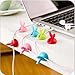 Drhob 4PCS Rabbit ears Multipurpose Cable Drop Wire Cable Drop Clips Holder Organizer（Random Color）