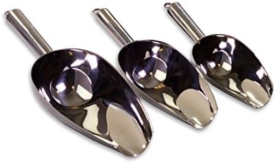 New Solid Stainless Steel Ice Scoop. Perfect as Dry Goods Scoop, Candy Scoop, Heavy Duty High Polish, by Anmig Kitchen (Large)