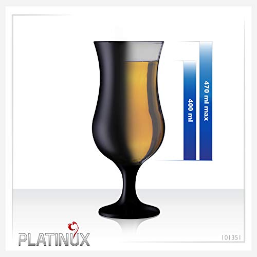 PLATINUX Schwarze Cocktailgläser max. 470ml aus Glas Set (6-Teilig) Longdrinkgläser Partygläser Milkshake Glas Groß – Bild 4