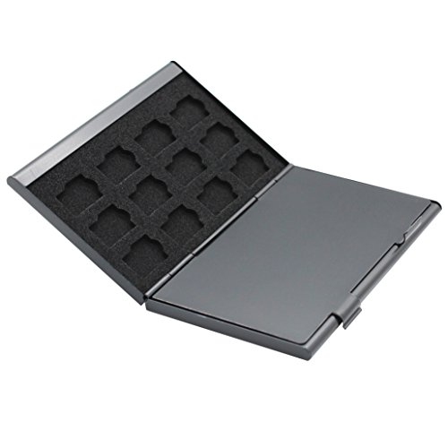 Foto&Tech BLACK Aluminum Memory Card Carrying Case 24 Slots for Micro SDHC Card Lexar SanDIsk Kingston Sony Samsung