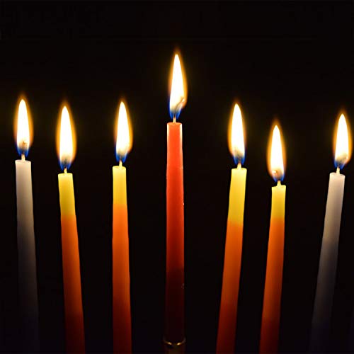 image for YIH Colorful Long Chanukah Candles - Standard Size Diameter Fits Most 