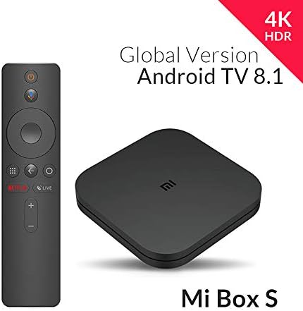 Xiaomi Mi Box S (EU Version) 4K Ultra HD Media Player with Google Assistant Remote Control, Bluetooth, HDMI 4K HDR, Dolby Audio, DTS HD, Android 8.1Black