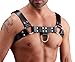 YiZYiF Men's PU Leather Male Chest H Bulldog Harness 4 Straps Club wear Costumes