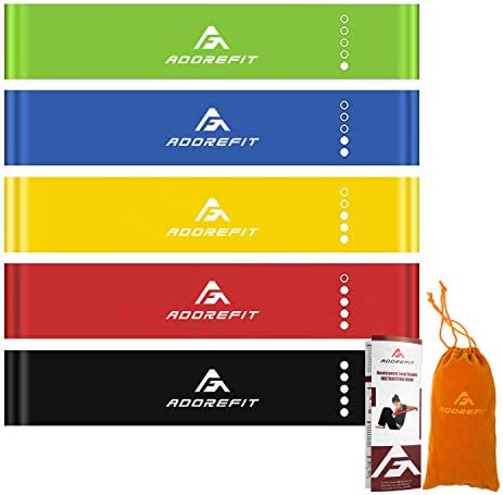 AdoreFit Resistance Band Exercise Loops - Upgraded Nature Latex Elastic Bands for Workout,Fitness,Home Gym,Crossfit,Pilates,Stretch,Yoga