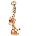 Mavis's Diary Dust Plug 3 Pcs Cute Diamond Bling Design Cell Charms Earphone Jack Accessories for iPhone 6 6S Plus SE 5 5S /Ipad/iPod Touch/Galaxy A11/A12 A Series 3.5mm Ear Jack (Giraffe)