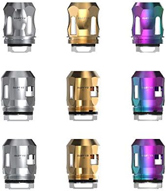 SMOK Mini V2A3 (Stainless) Tank Replacement Coil Heads 0.15ohm, 3pcs/Pack ne Vape Ring 22mm x 7mm Gift100% Genuine with Scratch Panel Code for Authenticity by Blackwhitecat® Plus Free Silico