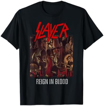 Amazon.com: Slayer Official Classic Logo T-Shirt - Black, Crew