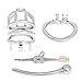 FeiGu Male Chastity Cage Device, Stainless Steel Locked Cock Cage with Catheter for Male Penis Exercise