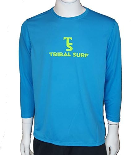 3/4 sleeve Mens Rash Guard (Blue, X-Large)