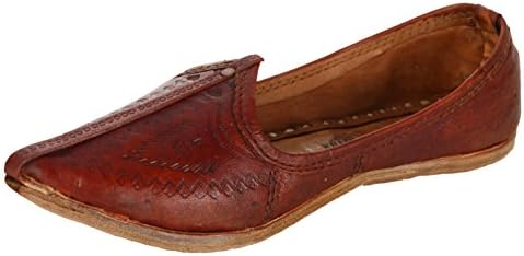 Krafto Men's Imprinted Maroon Leather Jodhpuri Mojaris