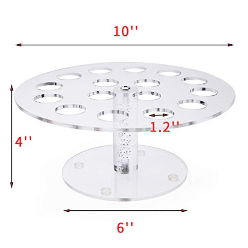 Clear Acrylic Ice Cream Cone Holder,Round Holder Stand for Sushi Hand Roll,16 Holes-SupperAcrylic