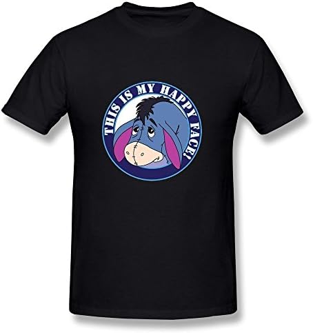 ZHENGMAOMen's Happy Face Eeyore T-shirt L