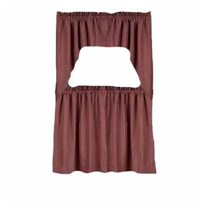Home Collection by Raghu Newbury Gingham Barn Red Tiers, 72 by 36