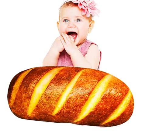 Gecter 3D Simulation Bread Shape Pillow Soft Lumbar Baguette Back Cushion Funny Food Plush Stuffed Toy for Animal Cat Dog Lovers Home Decor (Bread 60)