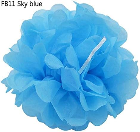 Paper Flowers Ball Wedding Home Birthday Party Car Decoration Tissue Paper Pom Poms Lantern (Fb11sky Blue,4inch)
