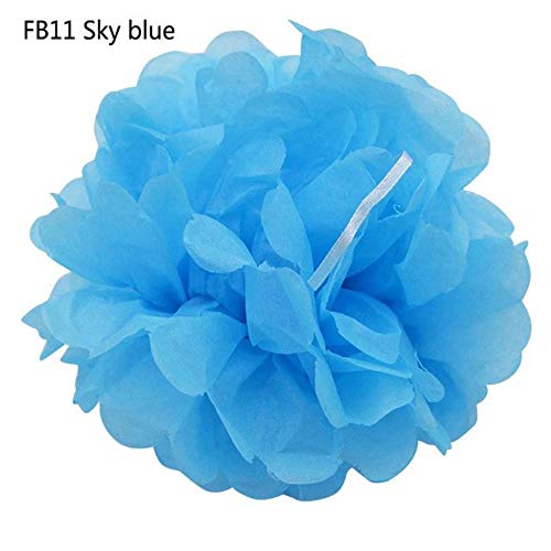 Paper Flowers Ball Wedding Home Birthday Party Car Decoration Tissue Paper Pom Poms Lantern (Fb11sky Blue,4inch)