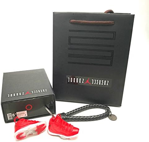 AJ #11 Solid Red 3D keychain with packaging & accessories