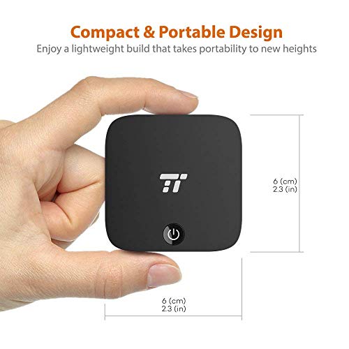 TaoTronics Bluetooth 5.0 Transmitter and Receiver, Digital Optical TOSLINK and 3.5mm Wireless Audio Adapter for TV/Home Stereo System - Low Latency