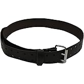 Zeluga 20-144 2in. Premium Quality Industrial Strength Leather Work Belt, Thick Leather with Sturdy Rivets, Heavy Duty Buckle, Black