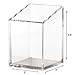 OfficeGoods Acrylic Pen & Pencil Holder - Modern Trapezoid Design - Beautiful Desk Organizer for Home or Office - Contrasting Metal Base - 3