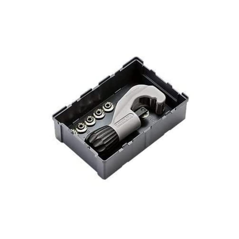 Rothenberger 1000002222 Tube Cutter 35 INOX + Cutting Wheels Cutter with Sunken Pipe Innenen Deburrer Cutting Wheel | Reusable Robox for Stainless Steel Tube Ø 6 35 mm, Grey