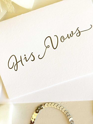Wedding Vow Card - His Vows - Gold