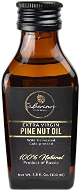Siberian Selections Siberian Pine Nut Oil Extra Virgin (3.5 fl oz / 100 mL) - 100% Natural, Organic, Wild Harvested, Cold-Pressed, Authentic, Made in Siberia. NO PRESERVATIVES/ADDITIVES!