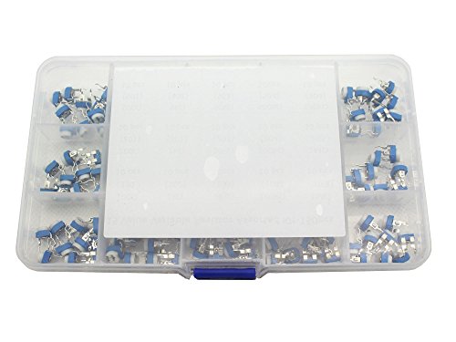 150 Pcs 15 Value 100 ohm- 2M ohm Trimpot Variable Resistor 6mm Potentiometer Assortment Kit