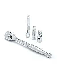 GearWrench 80700P juego de cubos hexagonales estándar y largos, para llave de 1 2 pulgada, con sistema de medición métrico e imperial (SAE), 49 unidades
