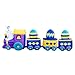 Holidayana 12 Foot Inflatable Easter Bunny Train Decoration with Engine and 3 Cars, Includes Built-in Bulbs, Tie-Down Points, and Powerful Built in Fan