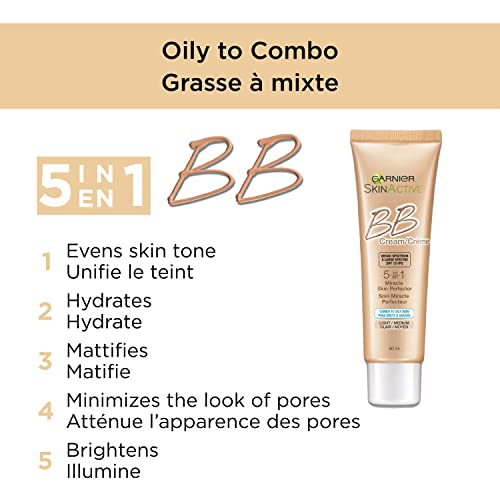 Garnier SkinActive BB Cream OilFree Face Moisturizer, Light/Medium, 2