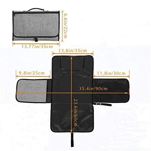 Birdfly Multifunction Waterproof Infant Portable Diaper Backpack Changing Bag Pad Folding Baby Mat (Dark Gray) - Thumbnail 3