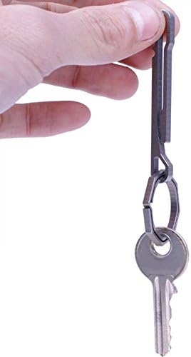 Yookay Titanium Belt Key Chain Clip,Rattlesnake Lightweight Quickdraw Hanging Pocket Clip Buckle+Octagon Split Ring