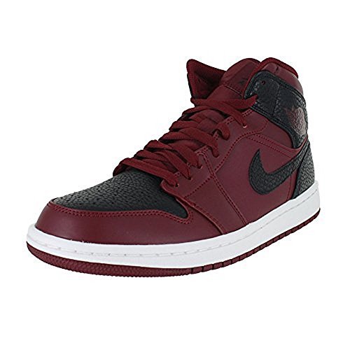 Nike Mens Air Jordan 1 Mid, Team Red/Black-Summit White, 13