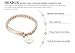 COCO Park Stainless Steel Rose Gold Bead Ball Chain Cuff Bangle Charm Pendant Lady Bracelet 6 2/8 Inch