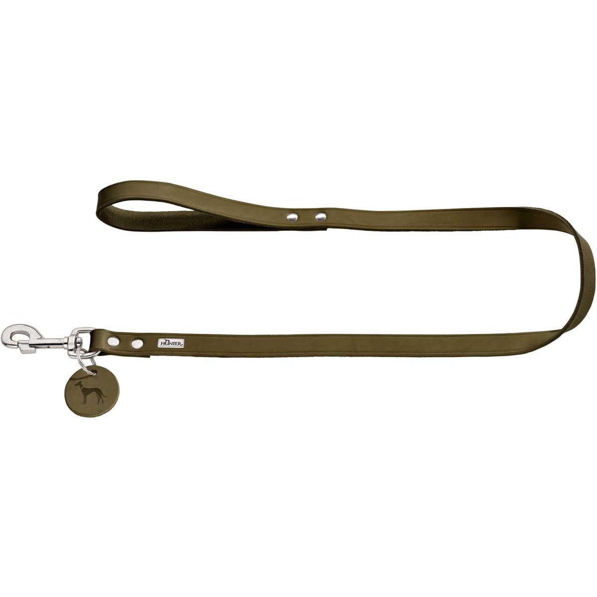 HUNTER Leash, 20/100 67301 Soft genuine cow leather, olive